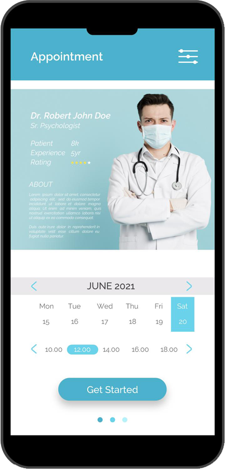 hospital software app screen